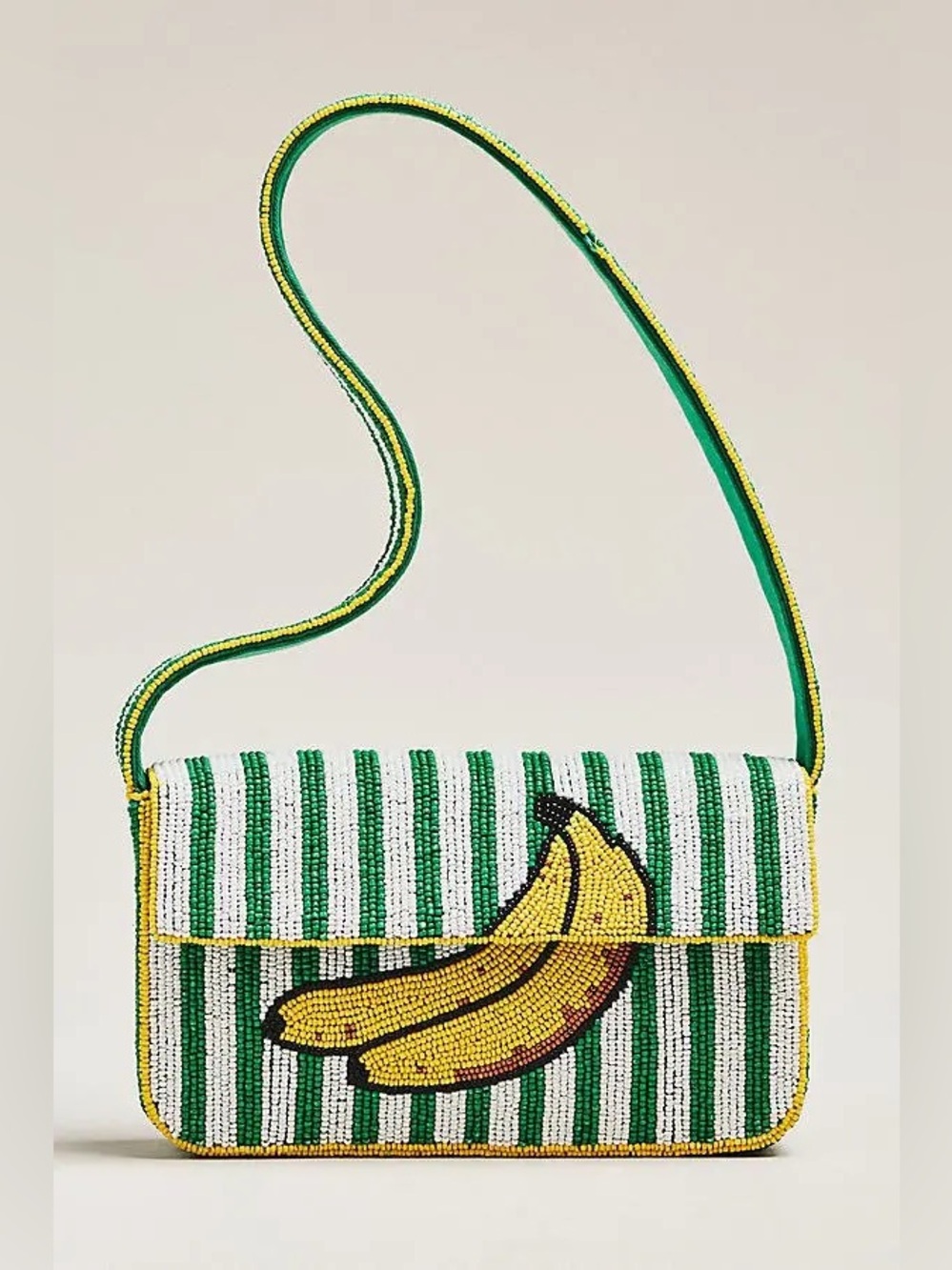 Anthropologie Fiona Beaded Bag Banana Food & Drink Limited Edition NEW